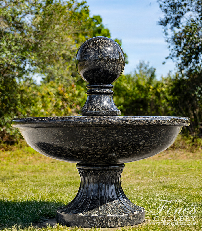 Marble Fountains  - Contemporary Black Granite Sphere Fountain - MF-1645